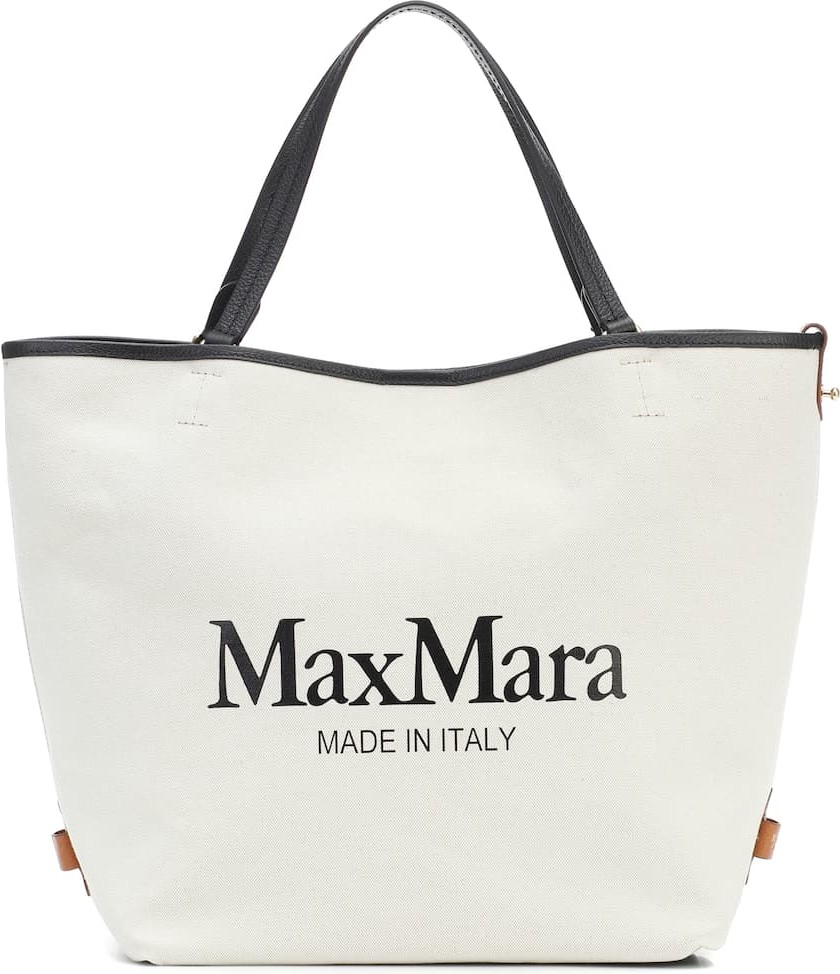Max Mara Plage logo canvas shopper