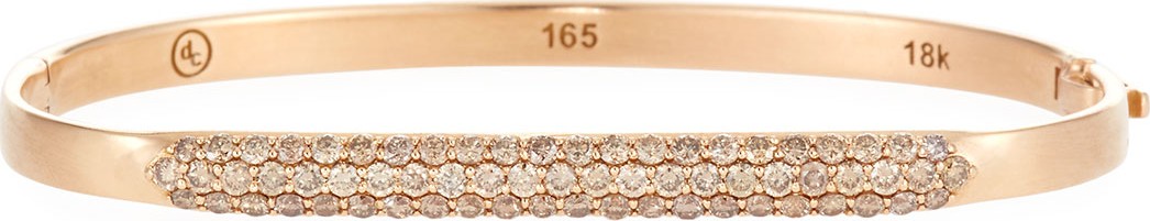 Dominique Cohen 18k Rose Gold Diamond Hinged Huggie Bangle Bracelet
