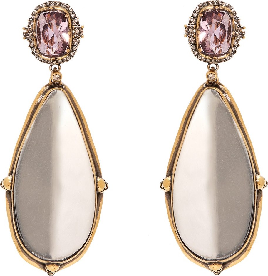 Alexander McQueen Crystal and mirror-drop earrings