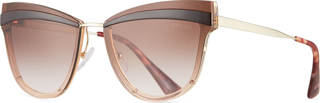 Prada Cat-Eye Propionate Mirrored Sunglasses