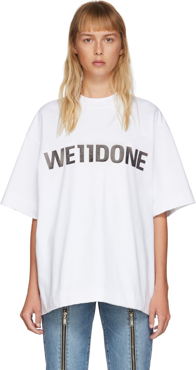 We11done White Metal Logo T-Shirt