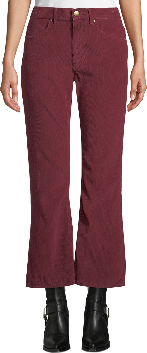 THE GREAT. The Western Crop Flare-Leg Corduroy Jeans