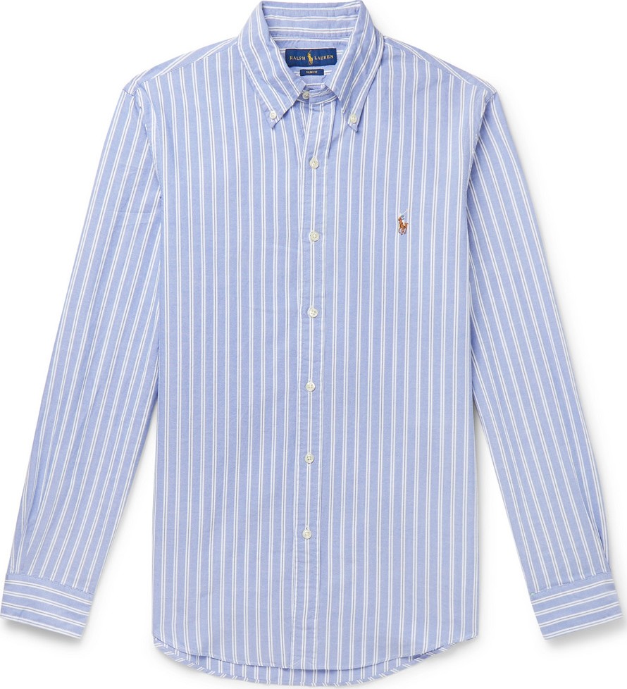 Polo Ralph Lauren Slim-Fit Button-Down Collar Striped Cotton Oxford Shirt