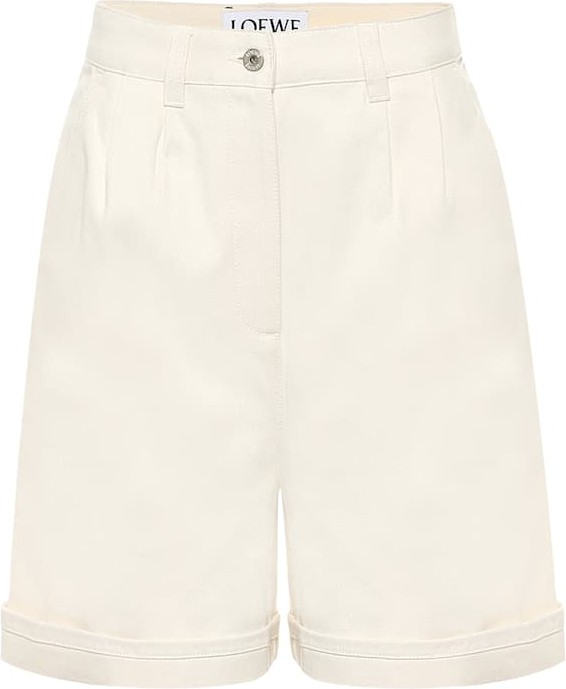 LOEWE High-rise cotton Bermuda shorts