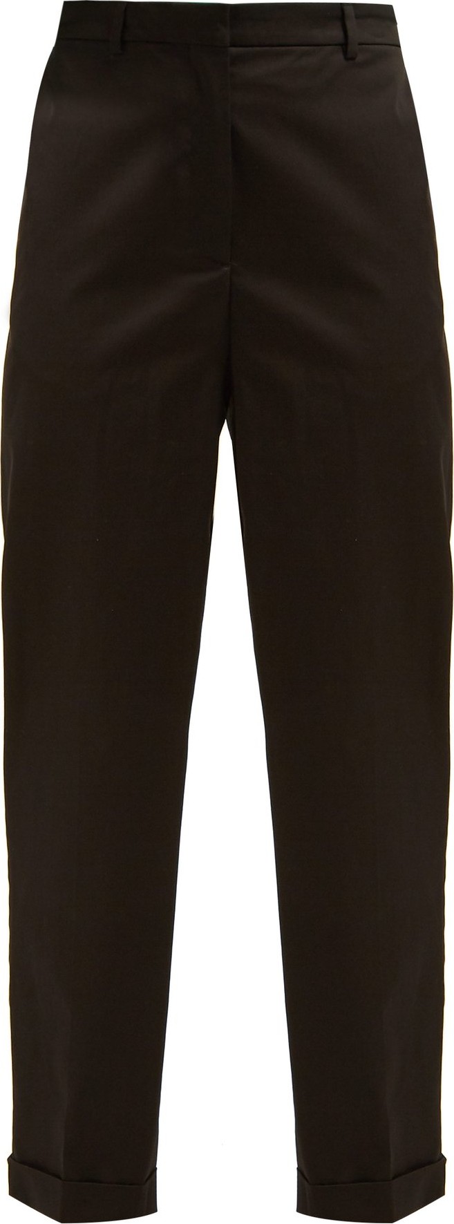 ROCHAS Turn-up cuff cotton-blend trousers