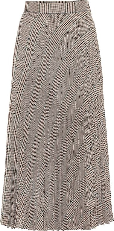 MM6 Maison Margiela Pleated checked midi skirt