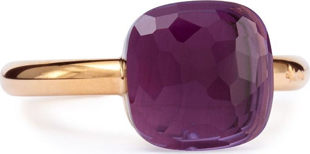 Pomellato Nudo Rose Gold & 9mm Amethyst Ring, Size 6.75