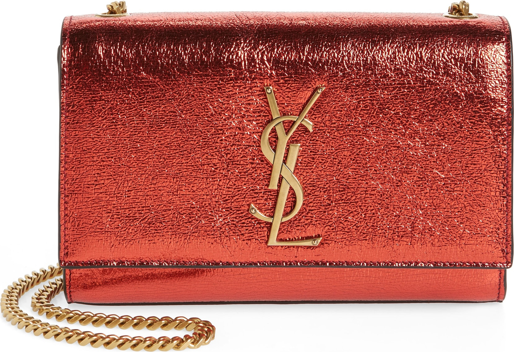 Saint Laurent Small Kate Metallic Leather Crossbody Bag