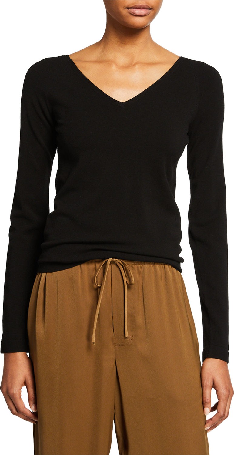 Vince Double Vee Long-Sleeve Pullover