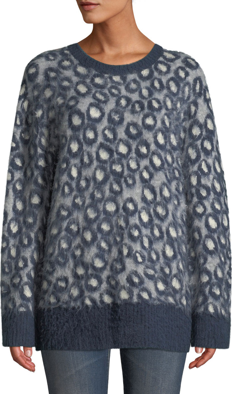 Current/Elliott The Cali Leopard-Print Pullover Sweater