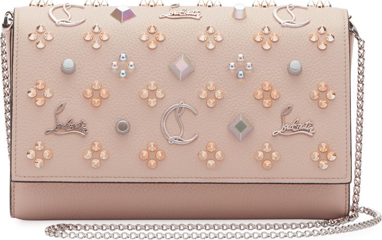 Christian Louboutin Paloma Fold-Over Embellished Clutch Bag