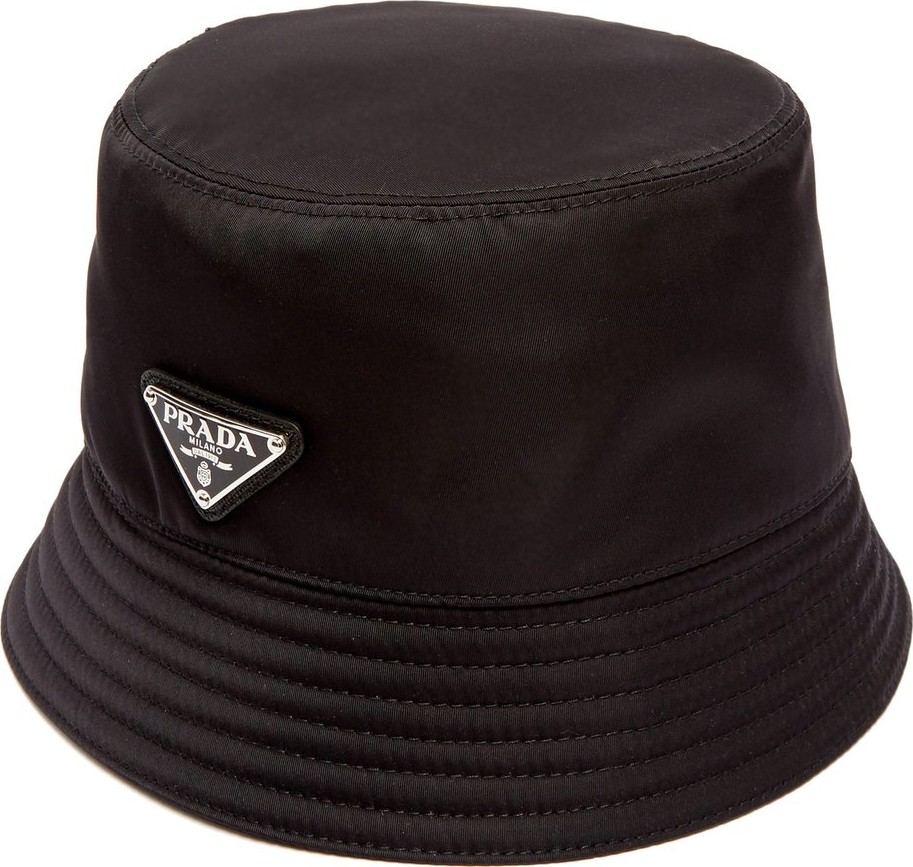 Prada Triangle-plaque nylon bucket hat