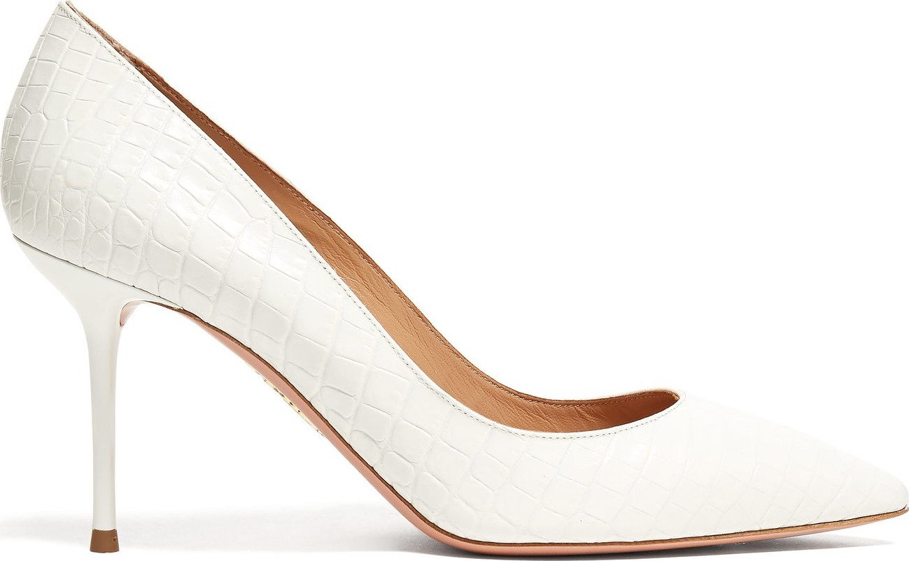 Aquazzura Purist 75 crocodile-effect leather pumps