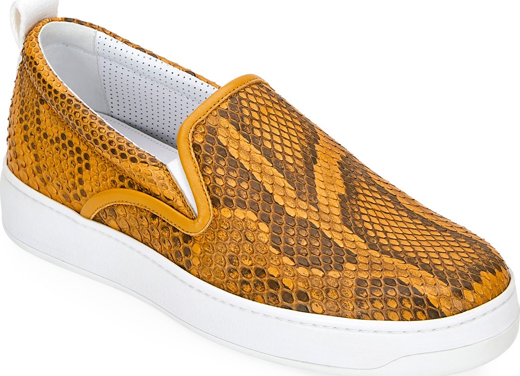 Bottega Veneta Python Platform Skate Sneakers