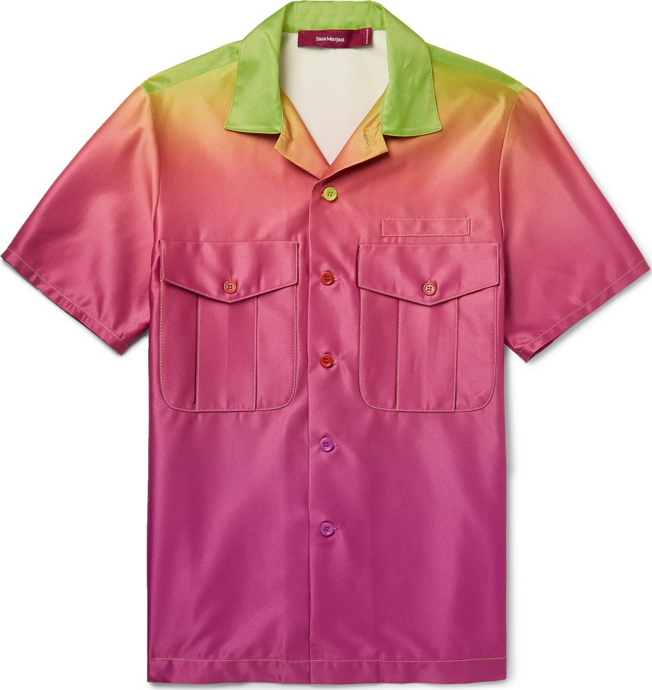 Sies Marjan Dean Camp-Collar Dégradé Satin Shirt