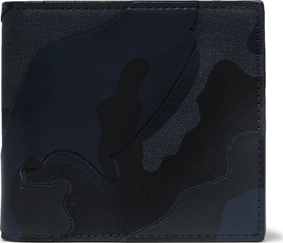 Valentino Valentino Garavani Camouflage-Print Canvas and Leather Billfold Wallet