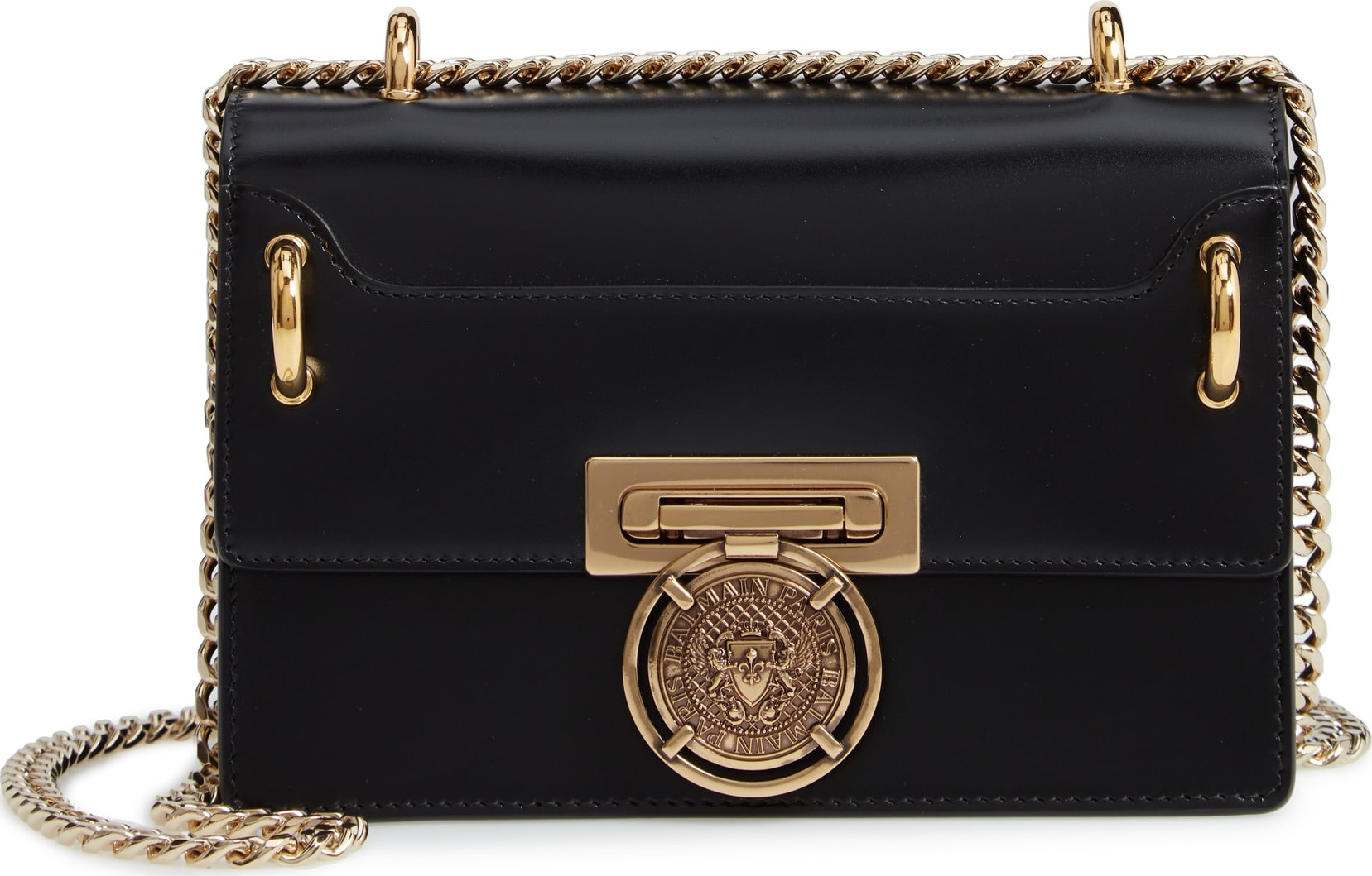 Balmain Glace Leather Medium Box Bag