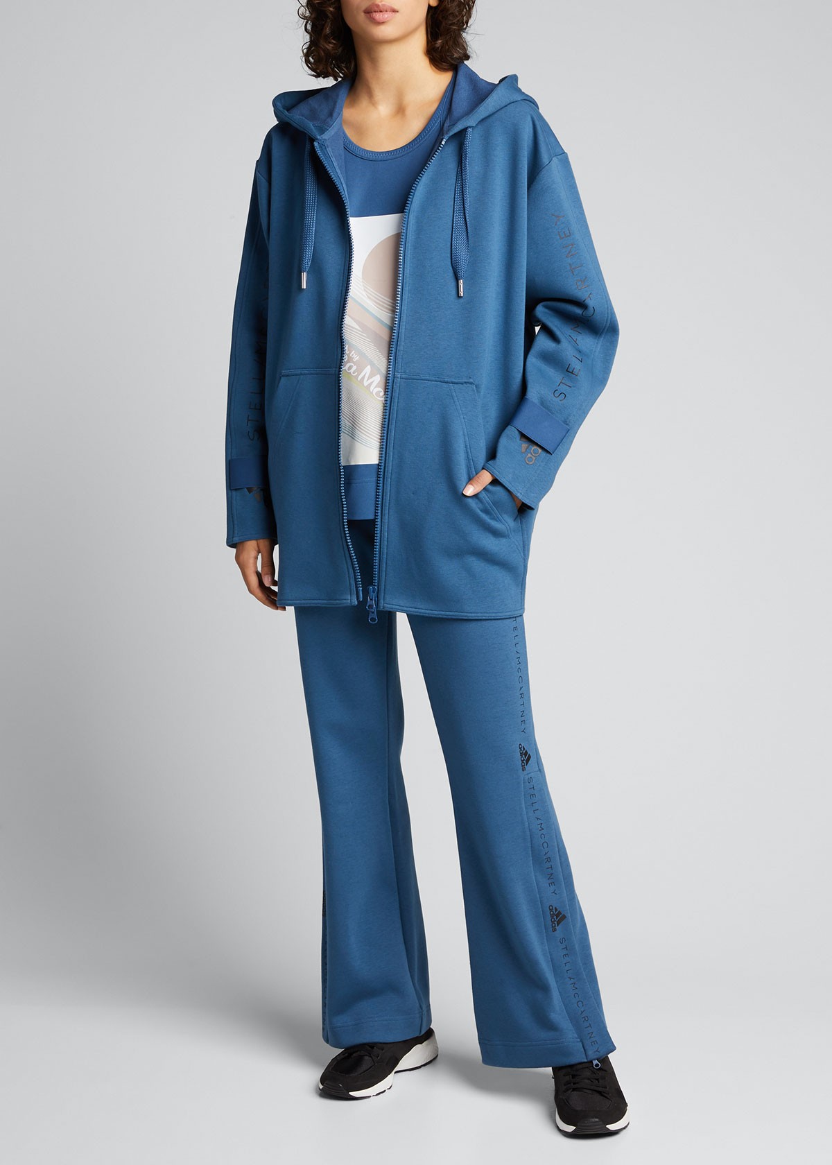 Adidas By Stella McCartney Oversized Embroidered Hoodie Jacket