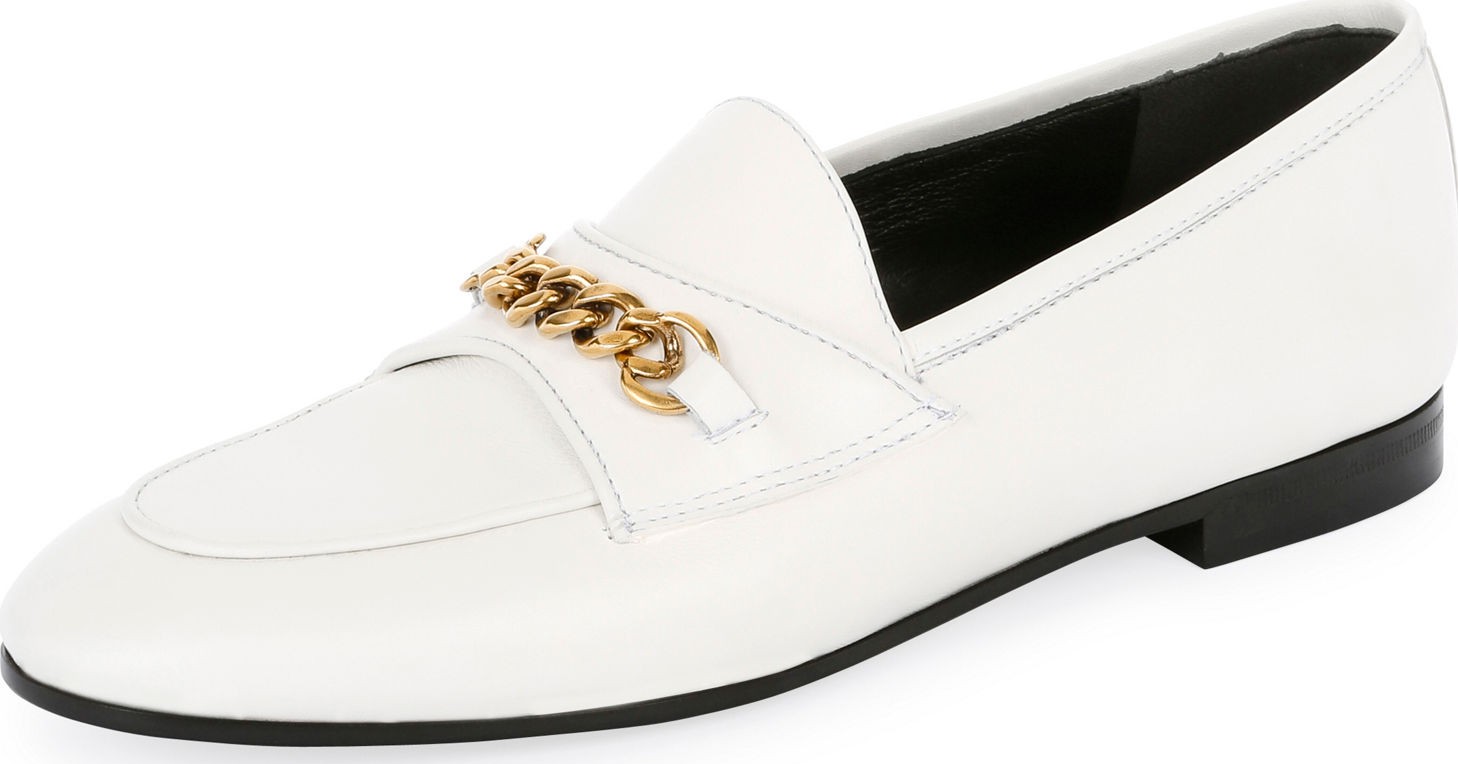 TOM FORD Leather Loafers with Chain Detail
