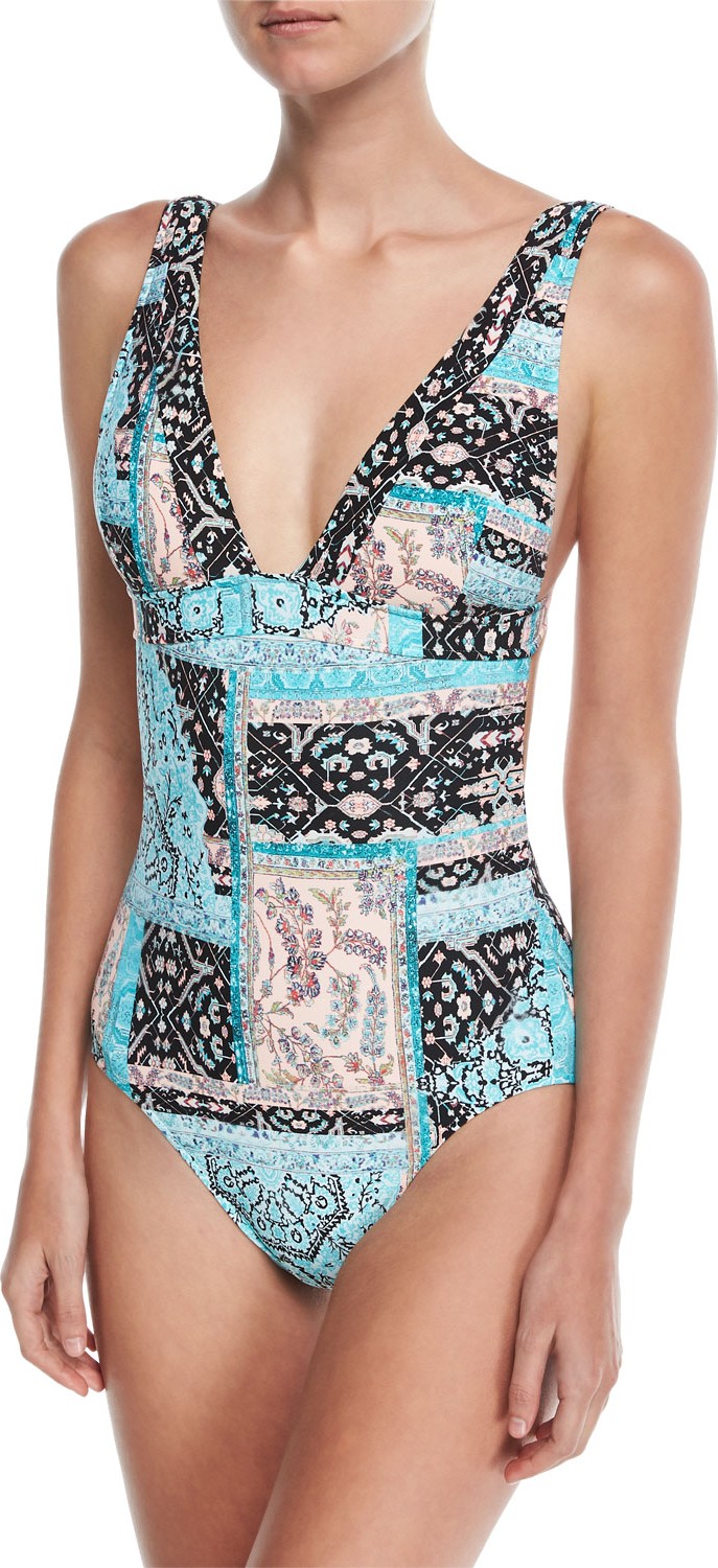 Seafolly Moroccan Moon V-Neck Maillot One-Piece Swimsuit