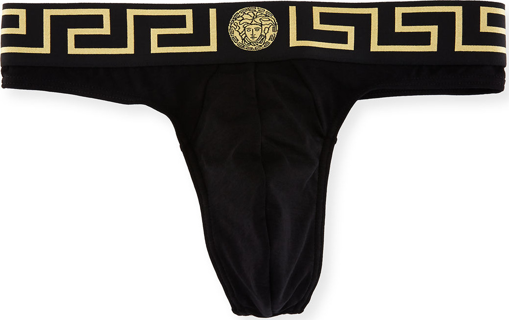 Versace Greek Key Low-Rise Thong