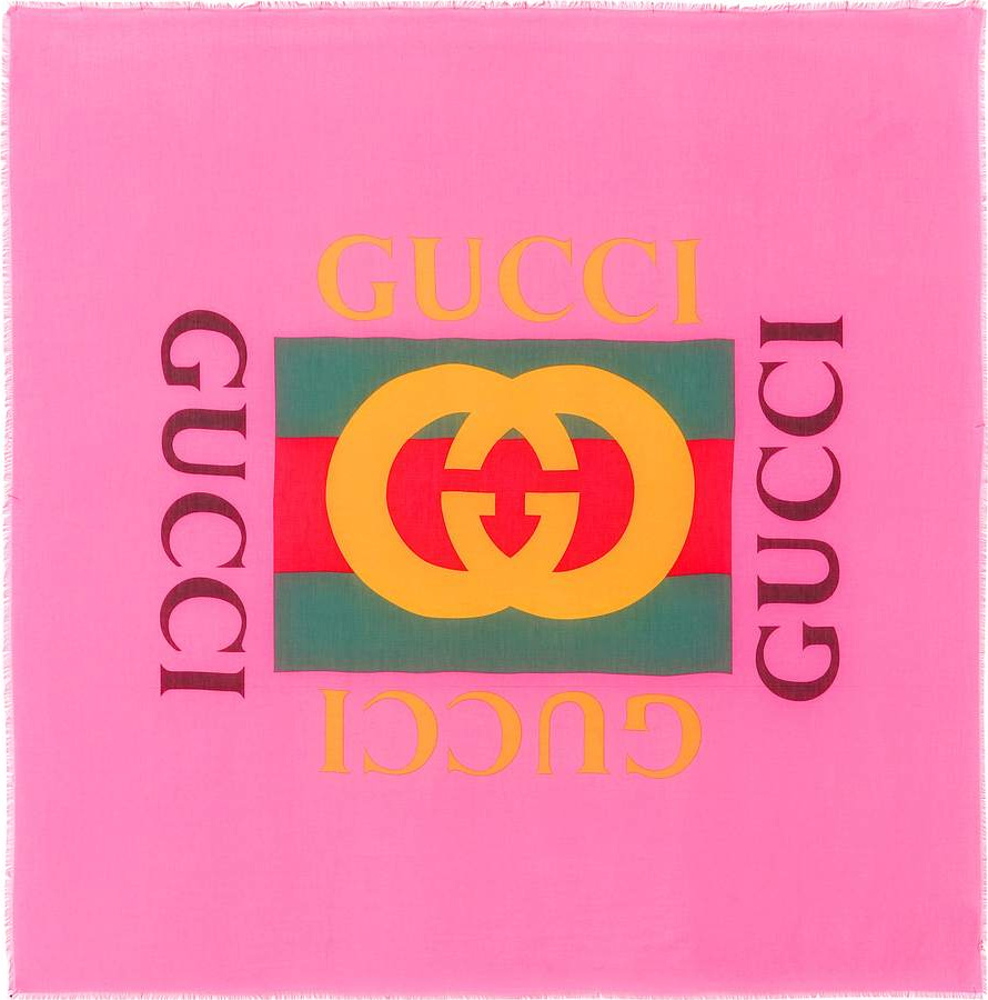 Gucci Logo modal and silk scarf