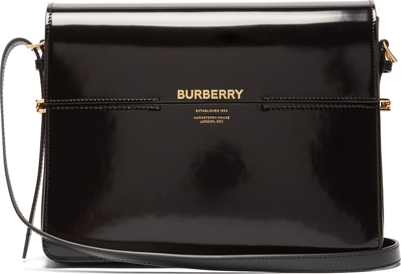 Burberry London England Horseferry patent-leather shoulder bag