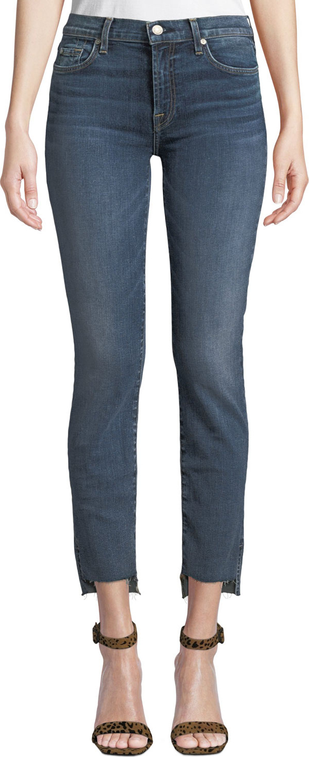 7 For All Mankind Roxanne Ankle Step-Hem Skinny Jeans