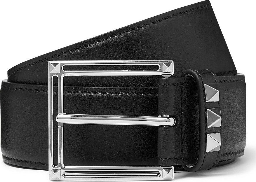 Valentino Valentino Garavani 3.5cm Black Rockstud Leather Belt