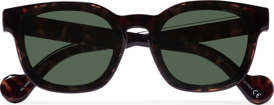 Moncler Square-Frame Tortoiseshell Acetate Sunglasses