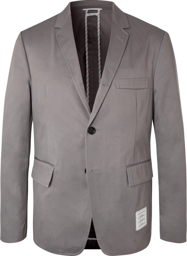 Thom Browne Grey Cotton-Twill Suit Jacket