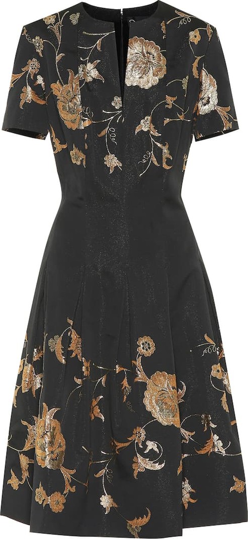 Oscar De La Renta Floral silk-blend brocade dress