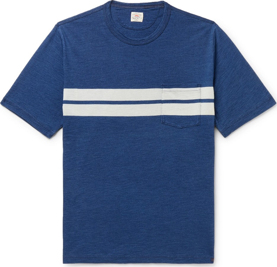 Faherty Striped Slub Cotton-Jersey T-Shirt