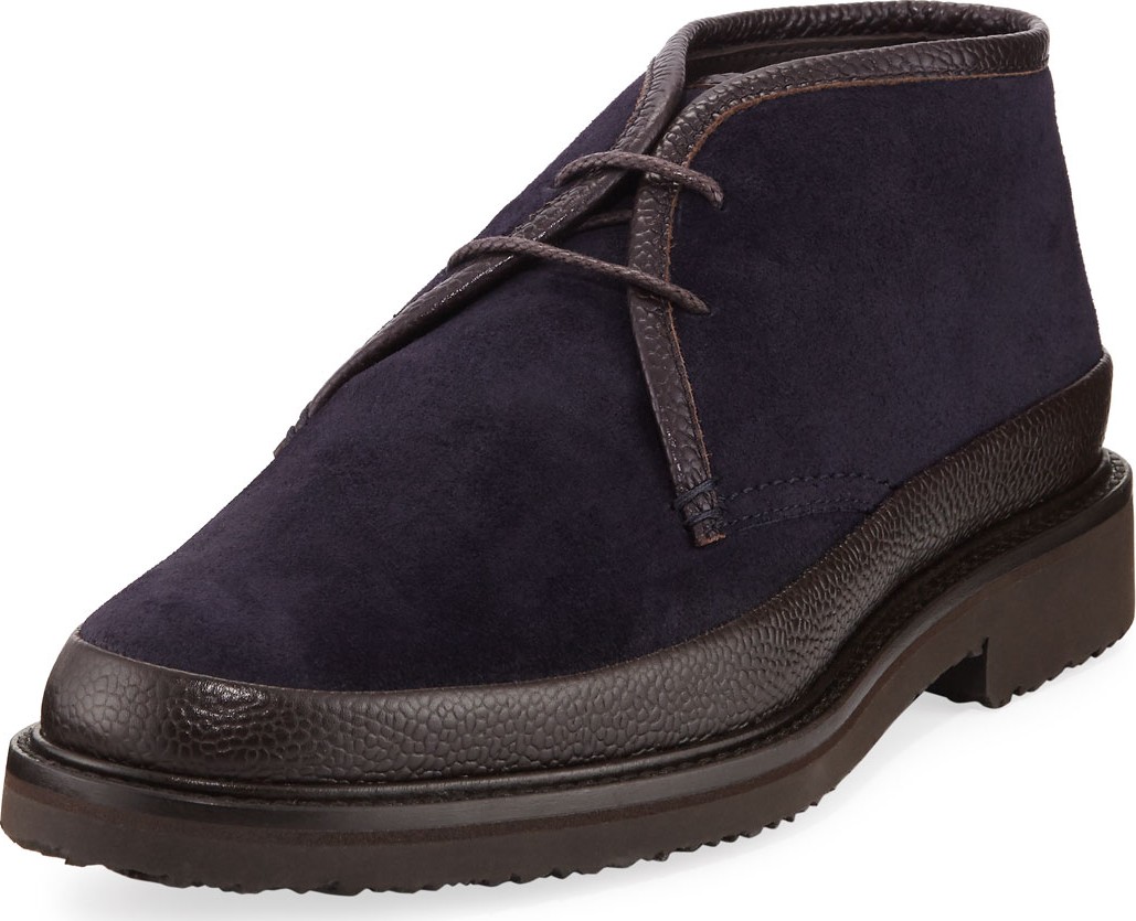 Ermenegildo Zegna Trivero Suede & Leather Chukka Boot