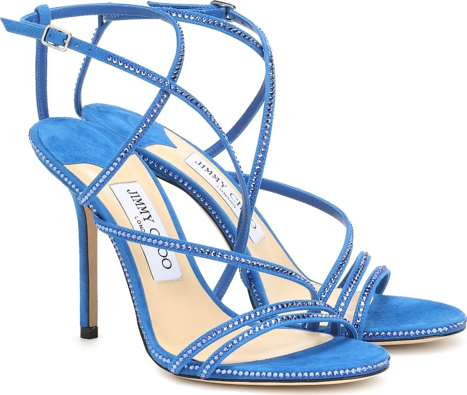 Jimmy Choo Dudette 100 embellished suede sandals