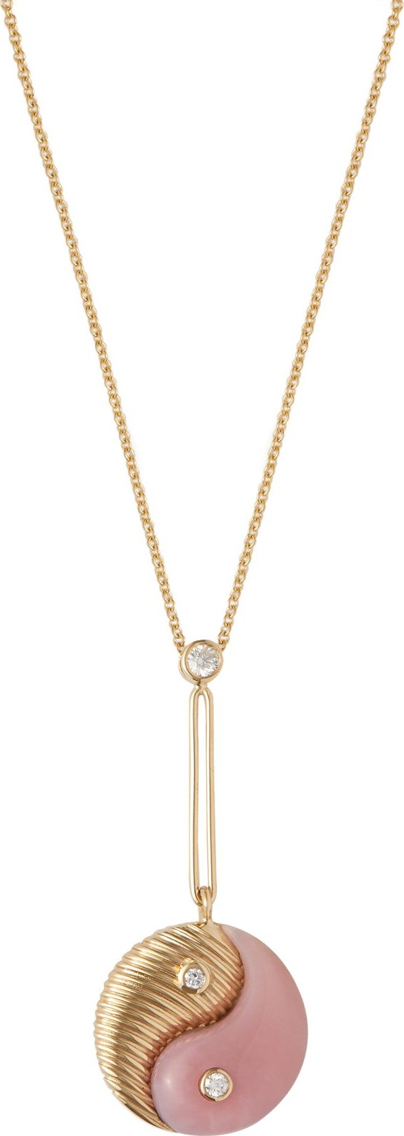 Retrouvai Yin Yang diamond, opal & gold necklace