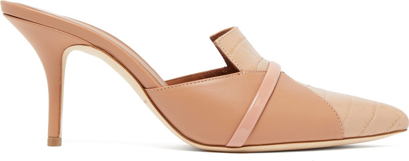 Malone Souliers Dale panelled crocodile-effect leather mules