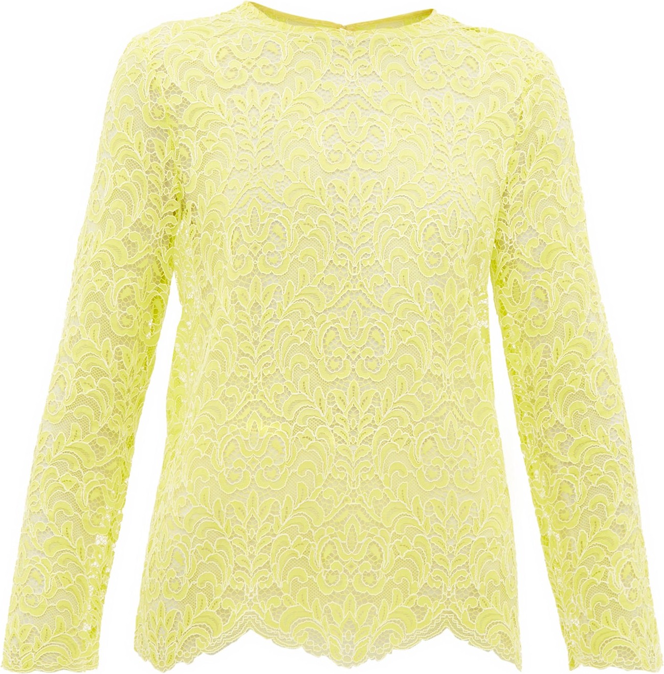 Marques'Almeida Scalloped-hem lace top