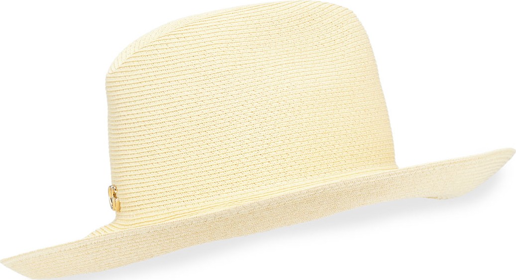 Gucci Wide Brim Woven Hat w/ Double G Hardware