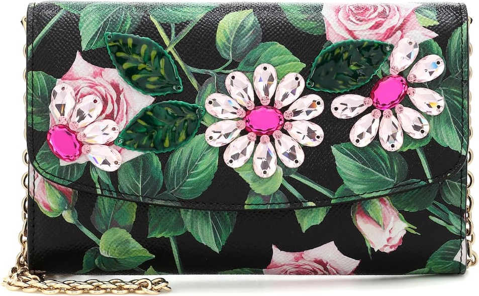 Dolce & Gabbana Mini floral leather shoulder bag