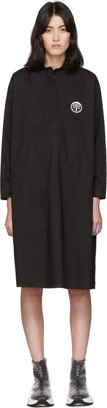 MM6 Maison Margiela Black Kangaroo Pocket Dress
