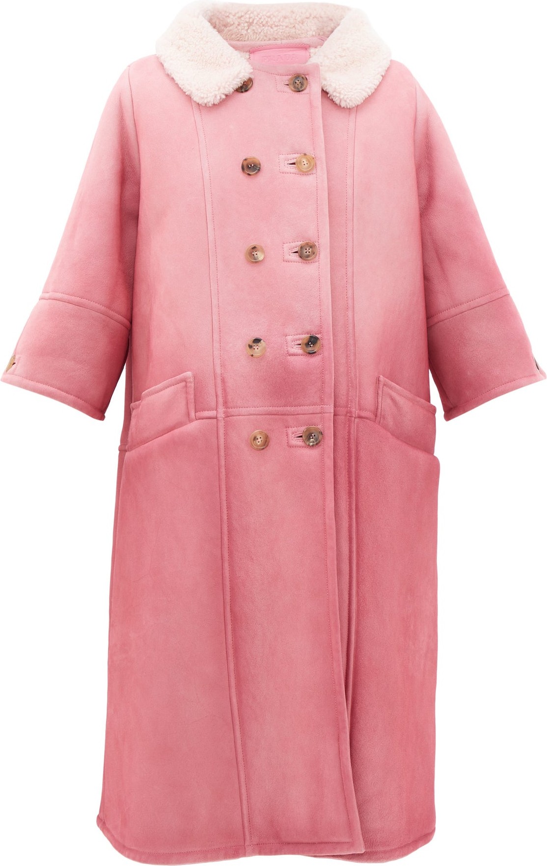 Prada Collared double-breasted shearling coat