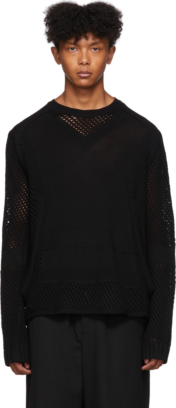 Craig Green Black Crochet Knit Sweater
