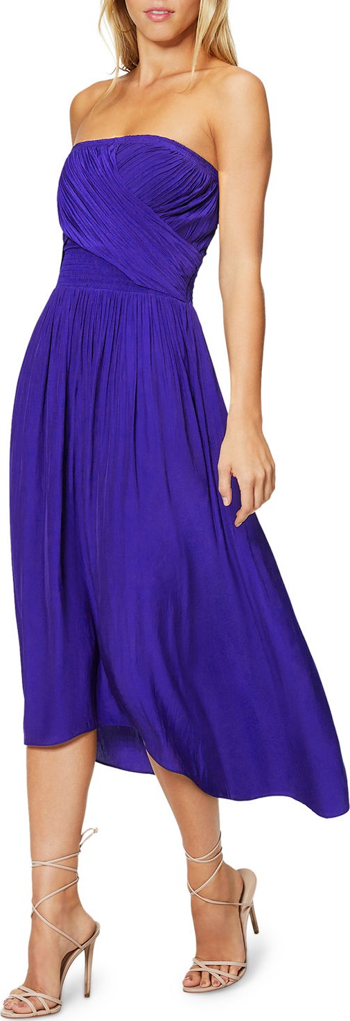 Ramy Brook Ava Strapless Smocked Midi Dress