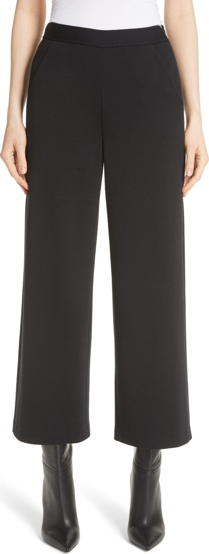 St. John Wide Leg Milano Knit Crop Pants