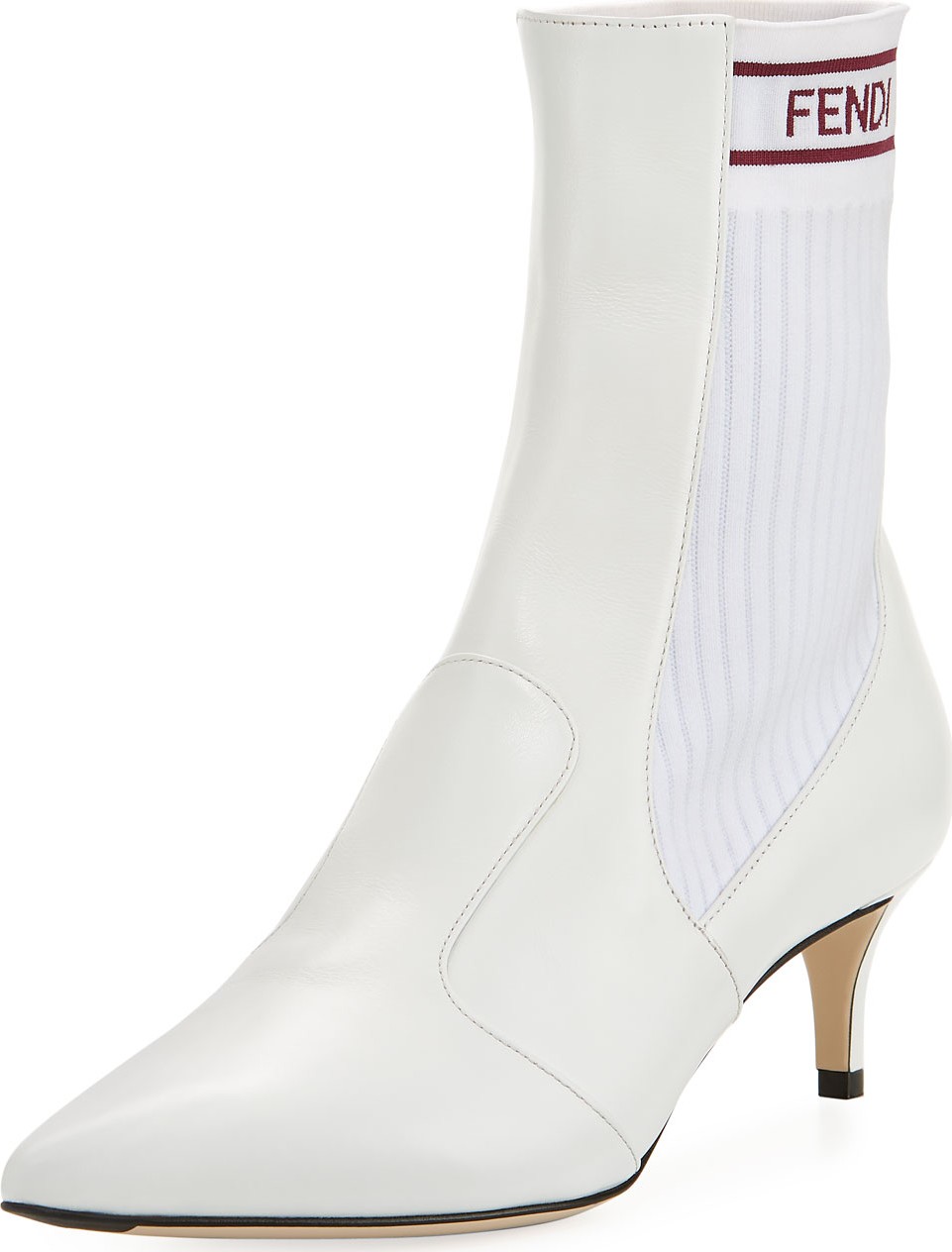 Fendi Rockoko Leather Knit 50mm Booties