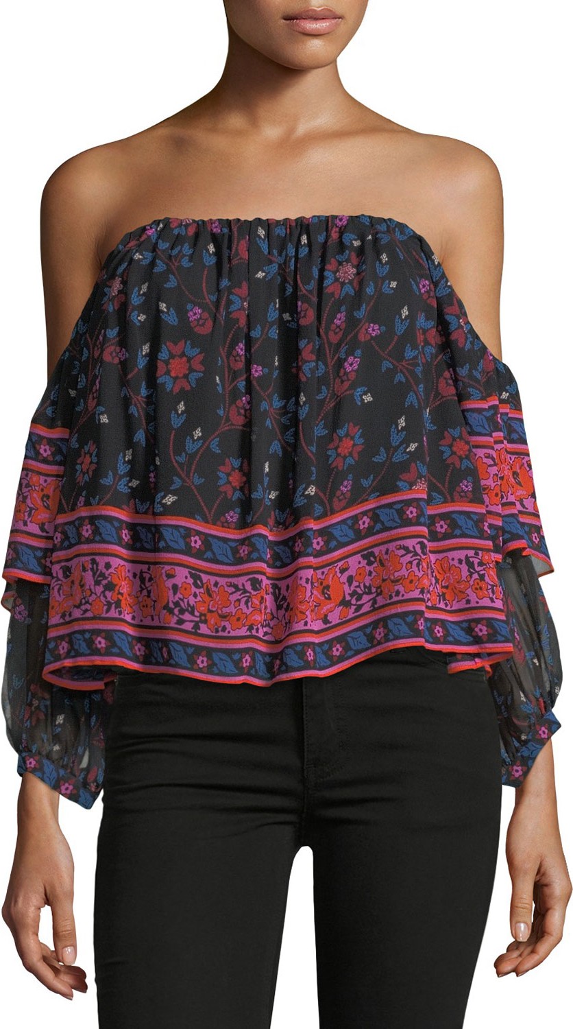 Joie Ennata Long-Sleeve Printed Silk Blouse