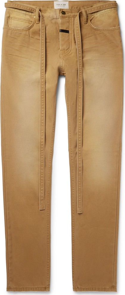 Fear of God Slim-Fit Belted Cotton-Canvas Trousers