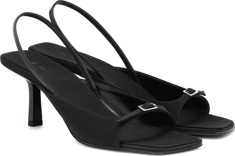 THE ROW Buckle Sling crêpe de chine sandals