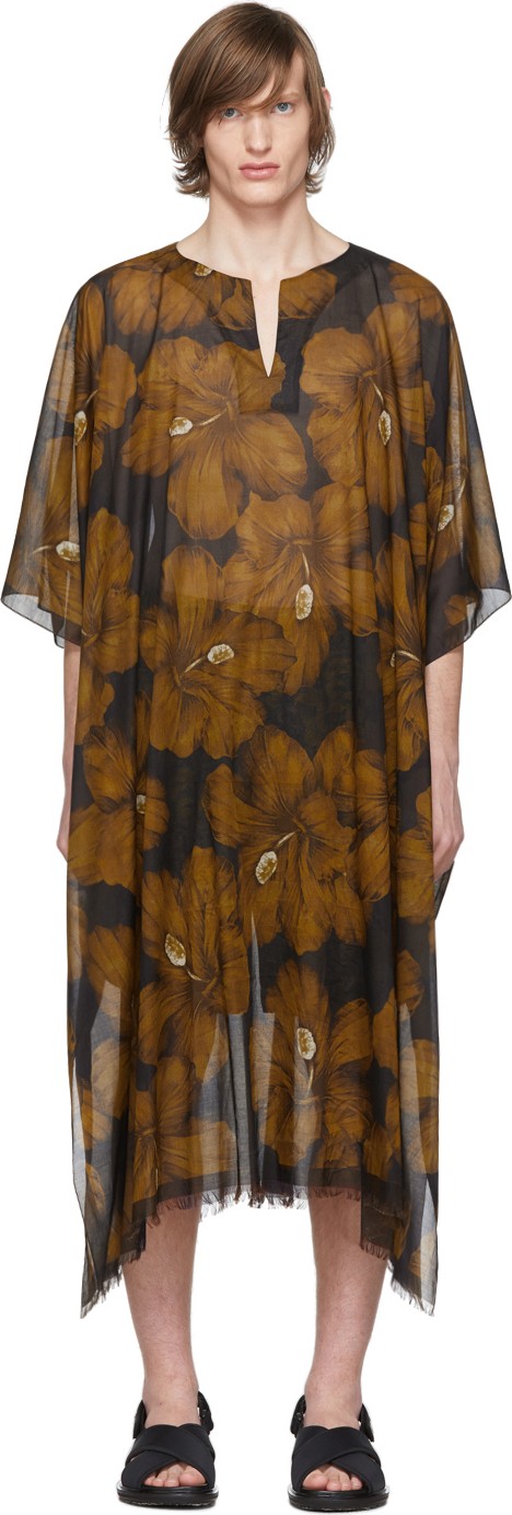 Dries Van Noten Black & Yellow Carland Tunique Shirt